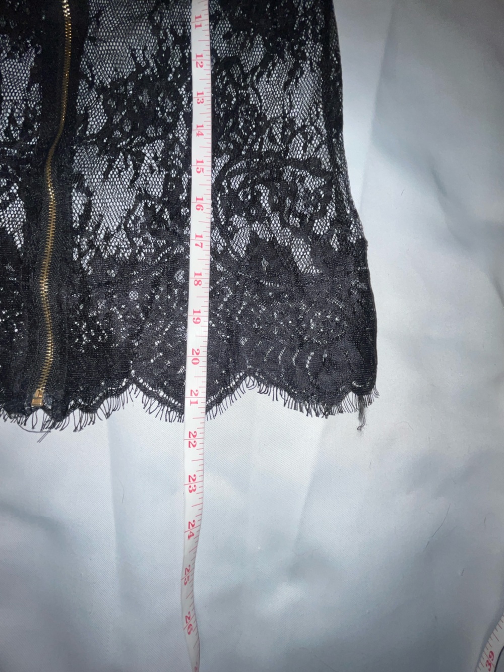 SHEIN Lace Zip Up Back Short Sleeve Shirt Black Fitted Size XL - Picture 3 of 5